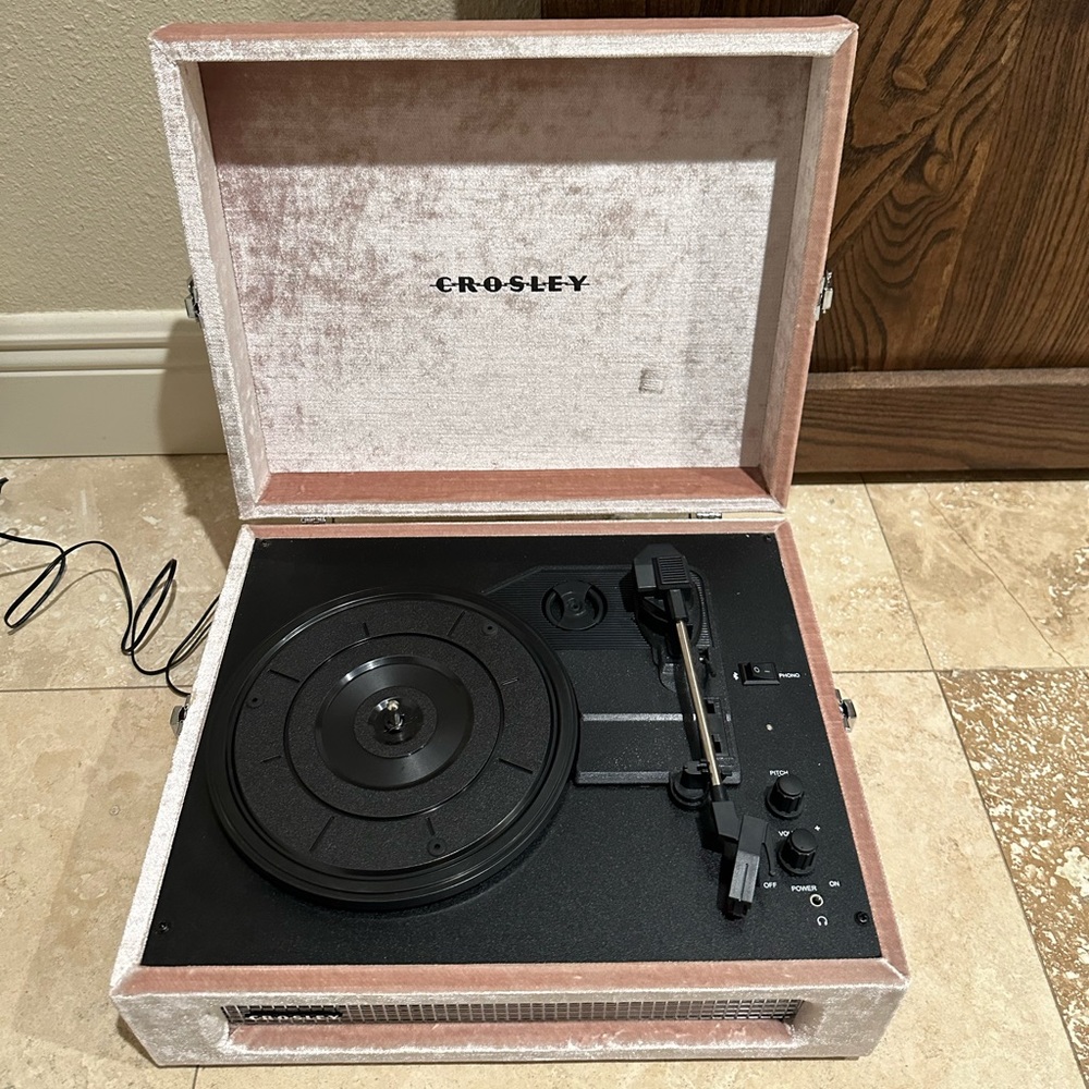 Pink Velvet Crosley Record Player